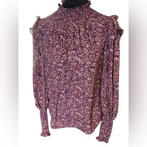 Max Studio 💕Ditsy Floral Print Crepe💕 Blouse - SZ LG